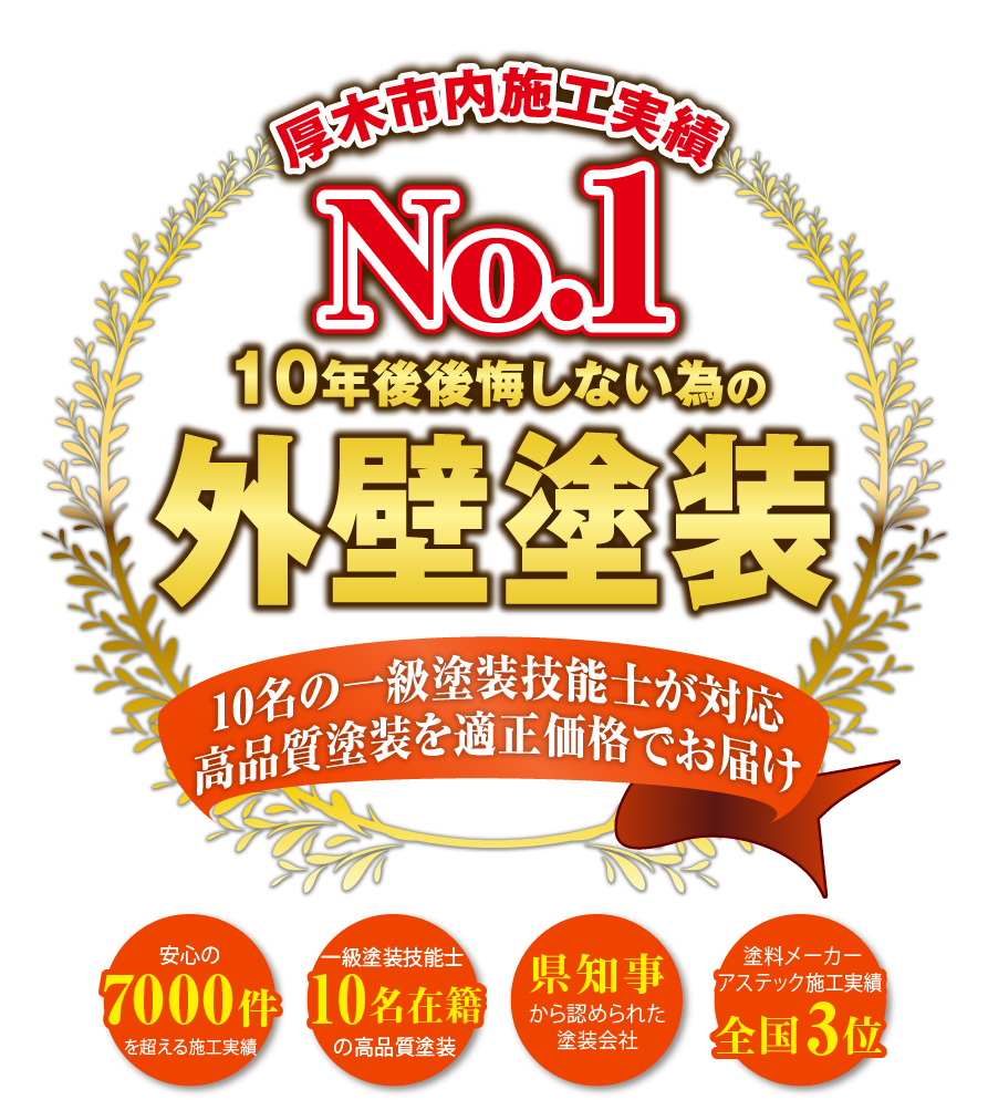 厚木市内施工実績No.1 3年後公開しない為の外壁塗装